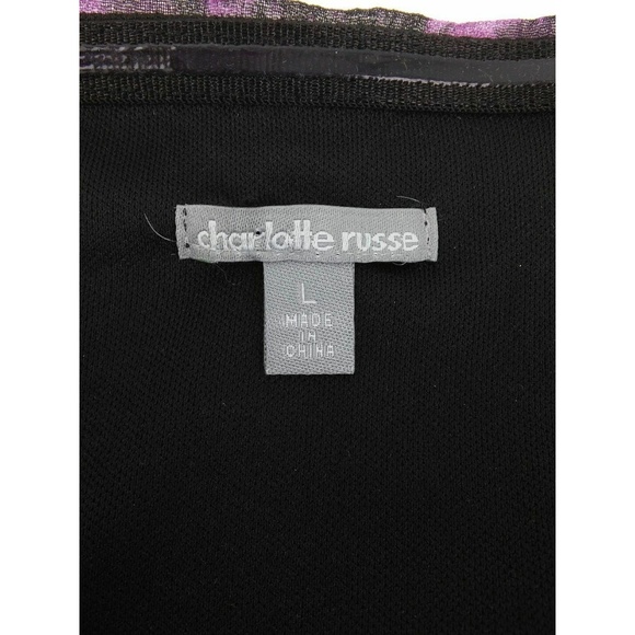 Charlotte Russe Purple Black Zipper Front Dress LG - Picture 6 of 8